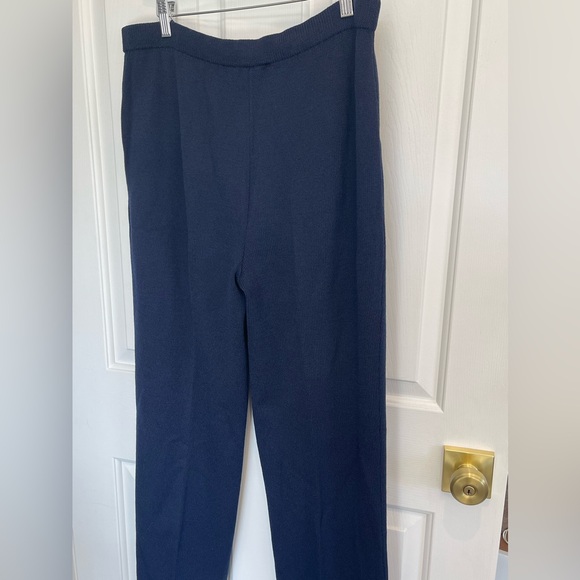 St. John Collection by Marie Gray Knit Navy Pants High Waist Size 10 - Picture 9 of 12